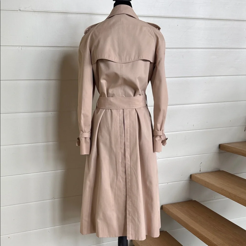 Burberry’s Waterloo Harataige Classic Vintage Beige Trench Coat Women’s 42 long - Picture 3 of 16